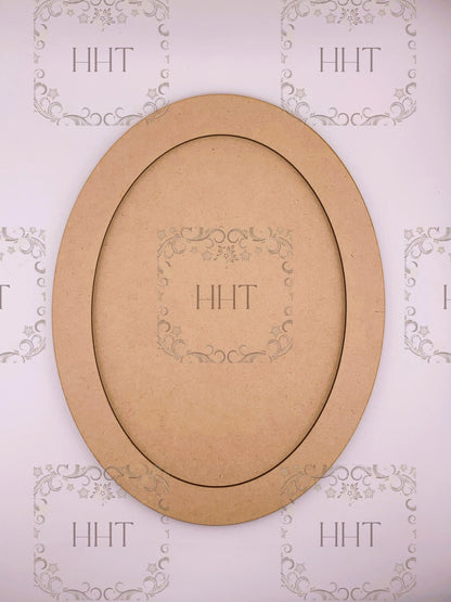 Laser Cut MDF, Wood, Large, Oval, Picture, Frame with Back, Blank, Base, 2 pc, Decoupage, Mixed Media, 8.5 x 11, 1/8 inch thick Handcrafted Holiday Traditions