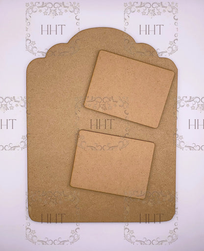 Laser Cut MDF Wood Base, 2 Overlay Rectangles, Plaque, Panel, Blank, 3 piece, Decoupage Mixed Media, Craft, Crafts, 8.5 x 11 , 1/8 , Crafts Handcrafted Holiday Traditions