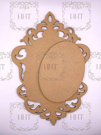 Laser Cut MDF, Vintage Style, Blank, Base, Overlay,  Plaque, Panel, 2 pc, Decoupage, Mixed Media, Crafts, 8 3/4" x 12 3/4", 1/8 inch Handcrafted Holiday Traditions