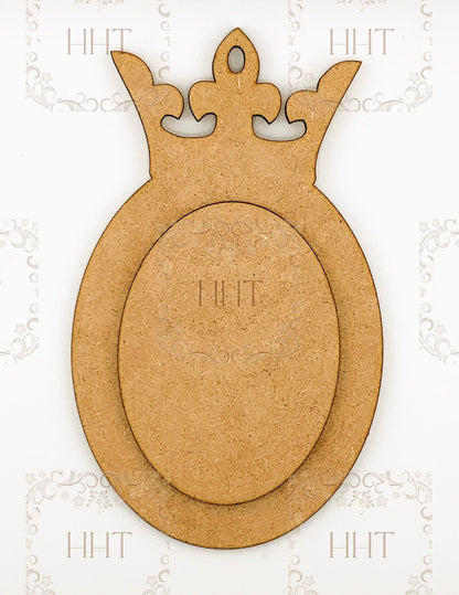 Laser Cut MDF, Ornament. Base, Blank, Princess, Queen, King, Crown, Center Overlay, 2 pc for Decoupage, Crafts, Mixed Media,, 1/8 Handcrafted Holiday Traditions
