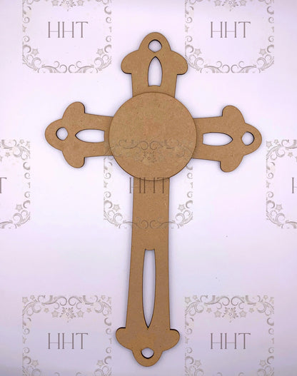 Laser Cut MDF, Blank, Base, Overlay, Cross, Plaque, Panel, 2 piece, Decoupage, Mixed Media, Crafts, 8 x 12.75 , 1/8 inch Handcrafted Holiday Traditions