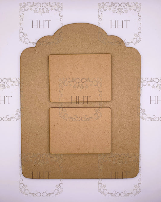 Laser Cut MDF Wood Base, 2 Overlay Rectangles, Plaque, Panel, Blank, 3 piece, Decoupage Mixed Media, Craft, Crafts, 8.5 x 11 , 1/8 , Crafts