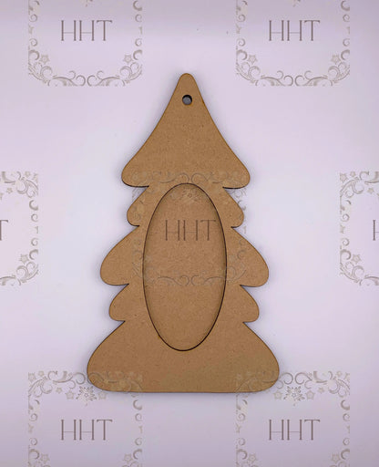 Laser Cut MDF, Christmas Tree, Ornament, Blank, Base, Framed Overlay, Decoupage, Mixed Media, Crafts, 3 Pieces, 5.5"w x 9"h, 1/8" Handcrafted Holiday Traditions