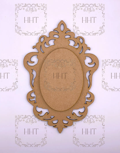 Laser Cut MDF, Vintage Style, Pendant, Ornament, Blank, Base, Center Overlay 2 pc, Decoupage, Crafts, Mixed Media, 6 x 9 , 1/8 Handcrafted Holiday Traditions