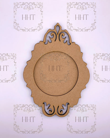 Laser Cut MDF Vintage Style, Pendant, Ornament, Blank, Base, Frame Overlay, 2 piece, Decoupage, Mixed Media, Crafts, 5 3/4 x 8 in, 1/8 Handcrafted Holiday Traditions