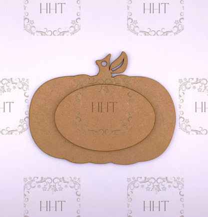 Laser Cut MDF, Halloween, Fall, Pumpkin, Ornament, Base, Blank, Frame, Overlay, 2 piece, Decoupage, Mixed Media, 6" x 6.5", 1/8 in Handcrafted Holiday Traditions