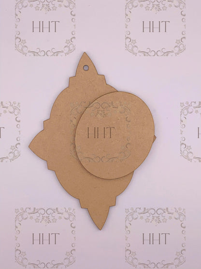 Laser Cut MDF Christmas Pendant Ornament Base Blank Star and center overlay 2-piece, Decoupage Mixed Media, Craft, Crafts, 8 x 6.5 , 1/8 Handcrafted Holiday Traditions