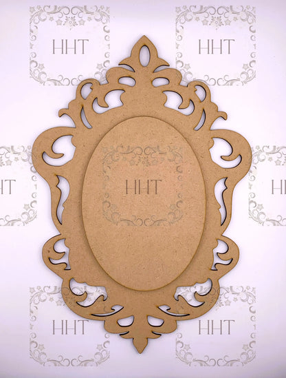 Laser Cut MDF, Vintage Style, Blank, Base, Overlay,  Plaque, Panel, 2 pc, Decoupage, Mixed Media, Crafts, 8 3/4" x 12 3/4", 1/8 inch Handcrafted Holiday Traditions