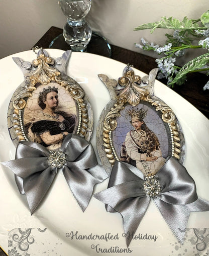 Decoupage Queen, Rice Paper, 2023 Fall Release, DPRP-0480 A4, Decoupage 8.3" X 11.7", Vintage, Ladies, Oval Portraits, Antique Style, Queens Decoupage Queen