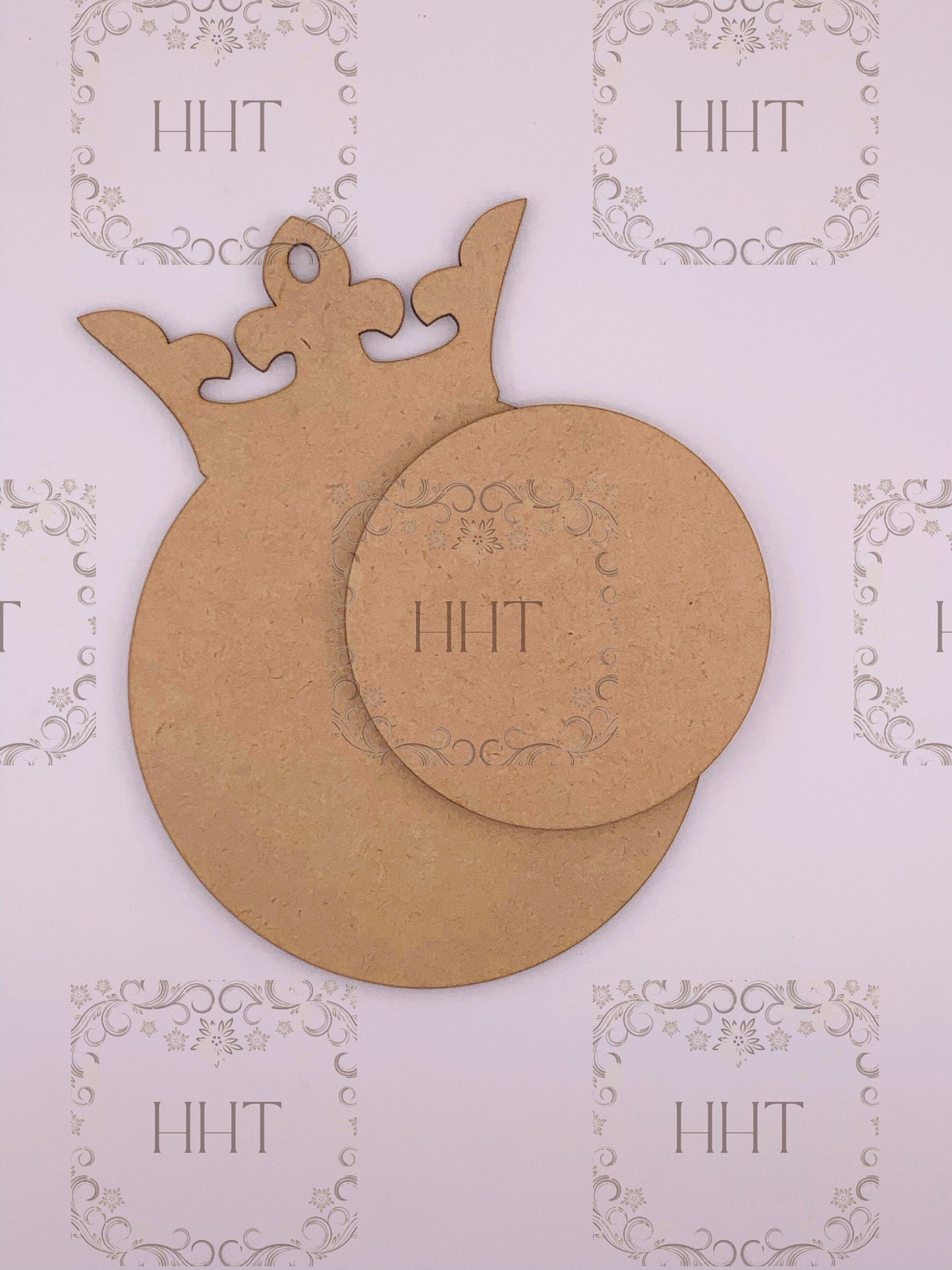 Laser Cut MDF, Ornament. Base, Blank, Princess, Queen, King, Crown, Center Overlay, 2 pc for Decoupage, Crafts, Mixed Media,, 1/8