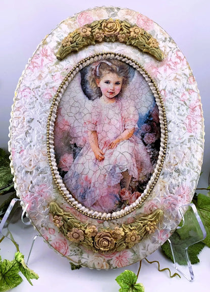 Laser Cut MDF, Wood, Large, Oval, Picture, Frame with Back, Blank, Base, 2 pc, Decoupage, Mixed Media, 8.5 x 11, 1/8 inch thick Handcrafted Holiday Traditions