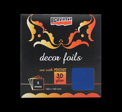 Pentart, Decor Foils, Metallic, Hologram, Glitters, Silver, Bronze, Gold, Red, Blue, Frozen, 14 x 14 cm Pentart