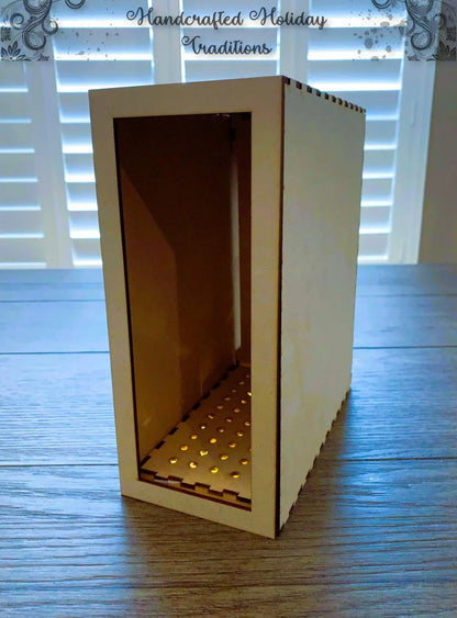 Laser Cut MDF, Book Nook Kit, Craft, Base, Blank, Canvas, for Decoupage, Mixed Media, Paintable, 8.5" deep x 9.5" high x 4.25" wide Handcrafted Holiday Traditions