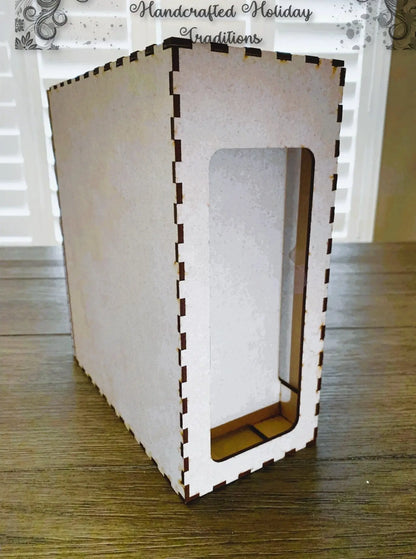Laser Cut MDF, Book Nook Kit, Craft, Base, Blank, Canvas, for Decoupage, Mixed Media, Paintable, 8.5" deep x 9.5" high x 4.25" wide Handcrafted Holiday Traditions