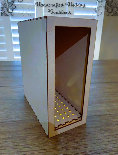 Laser Cut MDF, Book Nook Kit, Craft, Base, Blank, Canvas, for Decoupage, Mixed Media, Paintable, 8.5" deep x 9.5" high x 4.25" wide Handcrafted Holiday Traditions
