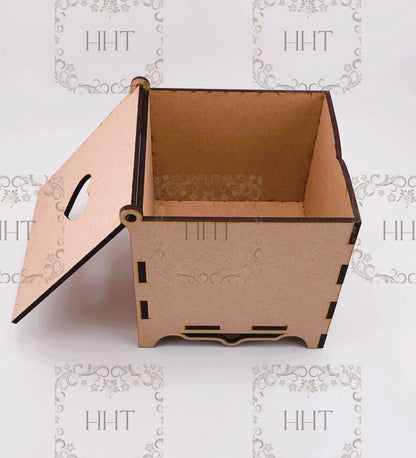 Laser Cut MDF, Trinket, Jewelry, Gift Box, Craft, Base, Blank, Canvas, Square, Decoupage, Mixed Media, Paintable, 6 pc, 4 x 4 x 4.25 Handcrafted Holiday Traditions