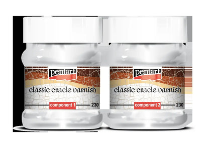 Pentart, Crackle Varnish Classic, 2 component set, Aged Effect, Distressed Appearance, Antique, Cracks Pentart
