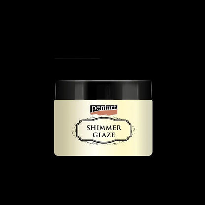 Pentart, Shimmer glaze, 150 ml, Gold, Pearl White, Sparkly, Water based, Novelties Pentart