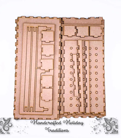 Laser Cut MDF, Book Nook Kit, Craft, Base, Blank, Canvas, for Decoupage, Mixed Media, Paintable, 8.5" deep x 9.5" high x 4.25" wide Handcrafted Holiday Traditions