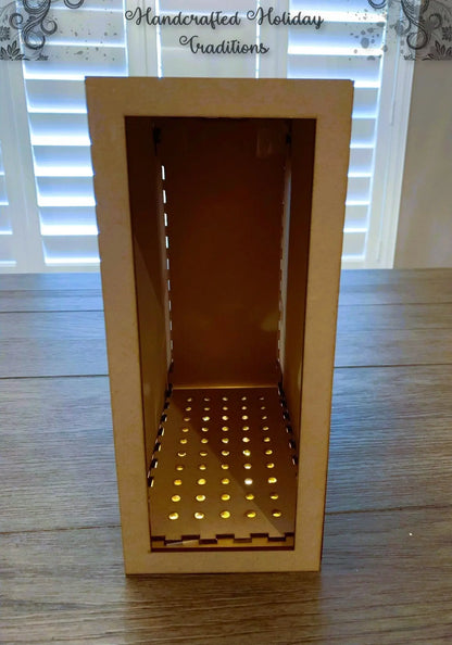 Laser Cut MDF, Book Nook Kit, Craft, Base, Blank, Canvas, for Decoupage, Mixed Media, Paintable, 8.5" deep x 9.5" high x 4.25" wide Handcrafted Holiday Traditions