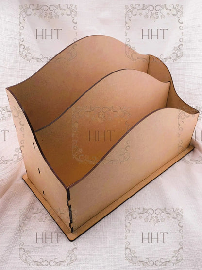 Laser Cut MDF, Desk Organizer, Craft, Base, Blank, Canvas, Decoupage, Mixed Media, Paintable, Home Decor, 12.25"w x 6"d x 8.3/4"h, 1/8" Handcrafted Holiday Traditions