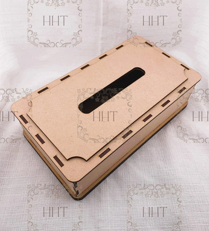 Laser Cut MDF, Rectangular, Tissue, Box, Cover, Craft, Base, Blank, Canvas, Decoupage, Mixed Media, Paintable, 5 pc, 10" x 5.5" x 3", 10 pc Handcrafted Holiday Traditions