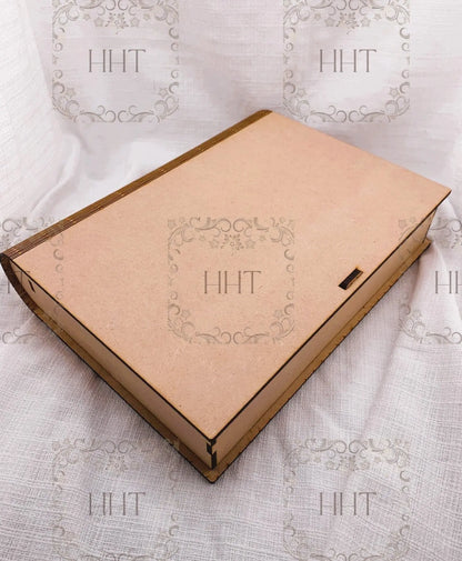 Laser Cut MDF, Book, Box, Craft, Base, Blank, Canvas, Decoupage, Mixed Media, Paintable, Self-Assembly, Buildable, 10.5" x 8" x 2.24" Handcrafted Holiday Traditions