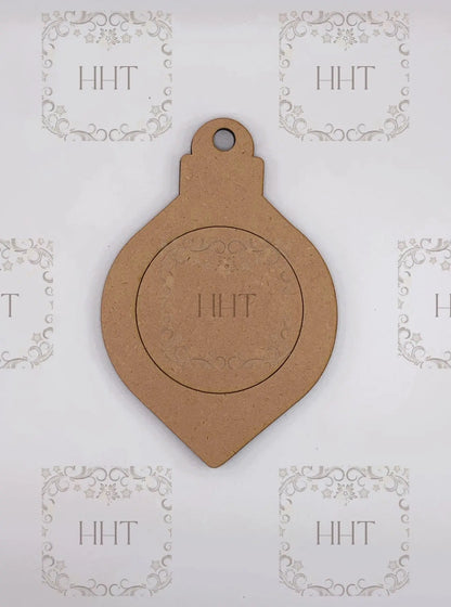 Laser Cut MDF, Vintage Style, Christmas Ornament, Blank, Base, Overlay, Frame, 3 piece, Decoupage, Mixed Media, 4.25' x 6.25",  1/8" Handcrafted Holiday Traditions