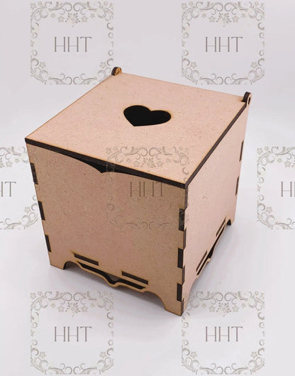 Laser Cut MDF, Trinket, Jewelry, Gift Box, Craft, Base, Blank, Canvas, Square, Decoupage, Mixed Media, Paintable, 6 pc, 4 x 4 x 4.25 Handcrafted Holiday Traditions