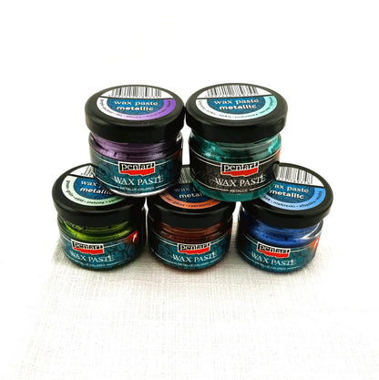 Pentart, Metallic Colored, Wax Paste, 20 ml, Purple, Green, Red, Blue, Turquoise, Bees Wax, Vivid, Shiny Pentart
