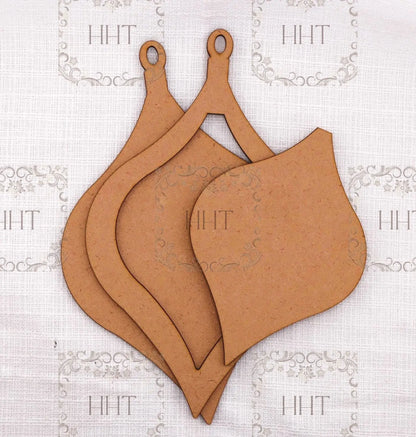 Laser Cut MDF, Vintage Style, Christmas Ornament, Blank, Base, Overlay, Frame, 3 pc, Decoupage, Mixed Media, 5.25' x 8.5",  1/8" thick Handcrafted Holiday Traditions