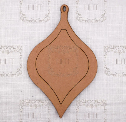 Laser Cut MDF, Vintage Style, Christmas Ornament, Blank, Base, Overlay, Frame, 3 pc, Decoupage, Mixed Media, 5.25' x 8.5",  1/8" thick Handcrafted Holiday Traditions