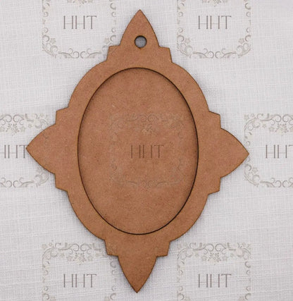 Laser Cut MDF Christmas Pendant Ornament Base Blank Star and Frame 2-pc, Decoupage Crafts, Mixed Media, 8 x 6.5 , 1/8 Handcrafted Holiday Traditions