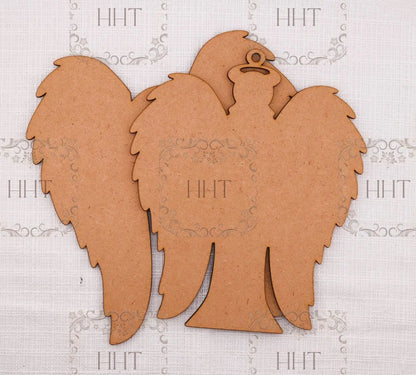 Laser Cut MDF Angel, Wings, Pendant, Ornament, Blank, Base, Center Overlay 2 pc, Decoupage, Crafts, Mixed Media, 6.5" x 7" , 1/8 Handcrafted Holiday Traditions
