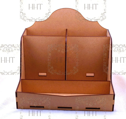 Laser Cut MDF, Desk Organizer, Stationary, Charging Station, Craft, Base, Blank, Canvas, Decoupage, Mixed Media, 8.5”w x 7”d x 7.25"h Handcrafted Holiday Traditions