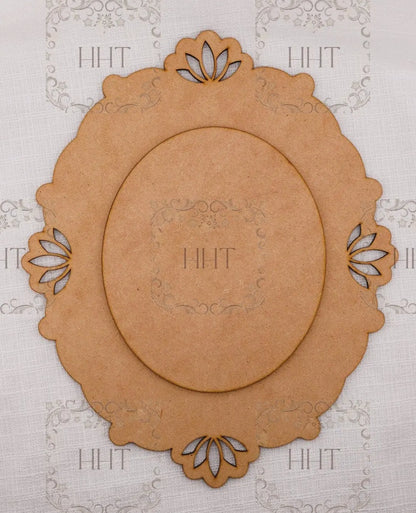 Laser Cut MDF Vintage Style Wood Base and Overlay Panel, 2 pc, Decoupage Mixed Media 26cm x 21cm, 10.25 x 8.5 in, 1/8 inch, 3mm Handcrafted Holiday Traditions