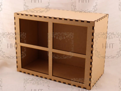 Laser Cut MDF, Shelf Sitter, Box, Window Pane, Shadow Box, Base, Blank, Canvas, Decoupage, Mixed Media, Paintable, 6 pc, 8"w x 6"h x 4"d Handcrafted Holiday Traditions