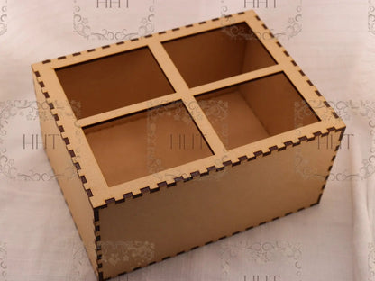 Laser Cut MDF, Shelf Sitter, Box, Window Pane, Shadow Box, Base, Blank, Canvas, Decoupage, Mixed Media, Paintable, 6 pc, 8"w x 6"h x 4"d Handcrafted Holiday Traditions