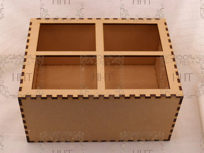 Laser Cut MDF, Shelf Sitter, Box, Window Pane, Shadow Box, Base, Blank, Canvas, Decoupage, Mixed Media, Paintable, 6 pc, 8"w x 6"h x 4"d Handcrafted Holiday Traditions