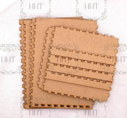 Laser Cut MDF, Basic, Box, with Lid, Buildable Kit, Craft, Base, Blank, Canvas, Decoupage, Mixed Media, Paintable, 10 pc, 2 sizes, Crafts Handcrafted Holiday Traditions