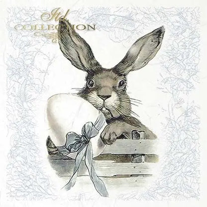 ITD Collection Rice Paper Mini Set for Decoupage RSM070, 6 sheets of rice paper 14,8x14,8 cm, Easter, Bunnies, Eggs, Rabbits, Spring ITD Collection