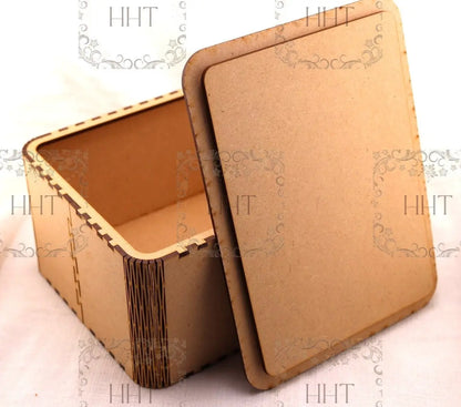 Laser Cut MDF, Box with Rounded Edge, Buildable Kit, Craft, Base, Blank, Canvas, Decoupage, Crafts, Mixed Media,, 6 pc, 6.5w x 8.5l x 4h Handcrafted Holiday Traditions