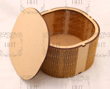 Laser Cut MDF, Round Flex Box with Flat Lid, Buildable Kit, Craft, Base, Blank, Canvas, Decoupage, Mixed Media, 6 pc, 5" diameter x 3.5"h Handcrafted Holiday Traditions