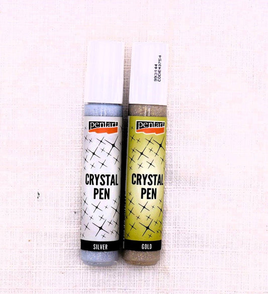 Pentart, Crystal pen, Glitter, Gold, Silver,  30 ml