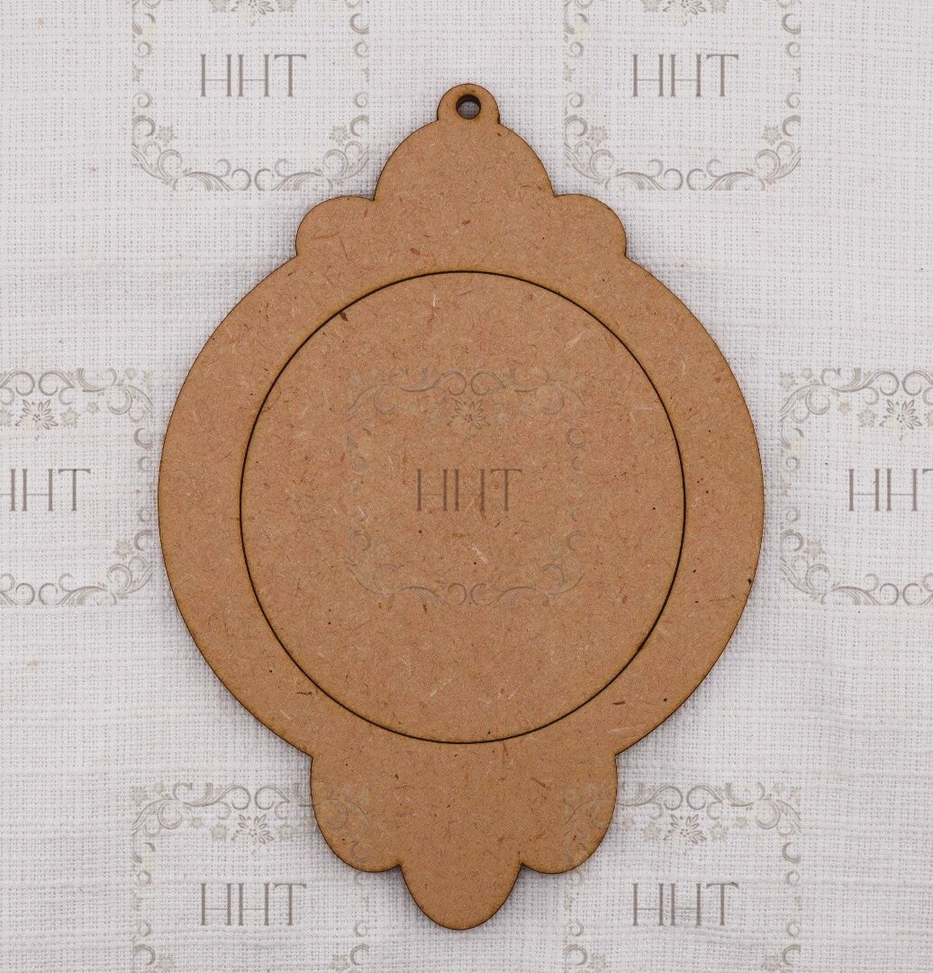 Laser Cut MDF, Vintage Style, Christmas, Pendant, Ornament, Base, Blank, frame 3 pc, Decoupage, Mixed Media, Crafts, 5 x 7 , 1/8 inch