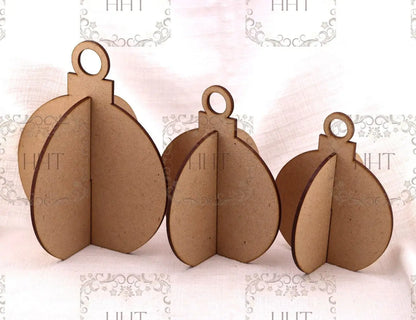Laser Cut MDF, Round, 3 Dimensional, Blank, Base, Christmas Ornament, 2 pc, Decoupage, Mixed Media, Crafting, Canvas, 3 sizes, 1/8" Handcrafted Holiday Traditions
