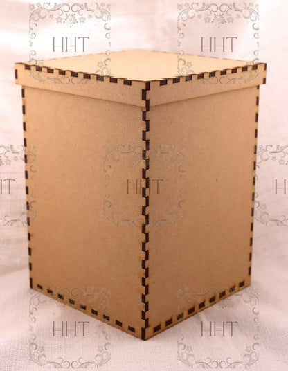 Laser Cut MDF, Basic, Box, with Lid, Buildable Kit, Craft, Base, Blank, Canvas, Decoupage, Mixed Media, Paintable, 10 pc, 2 sizes, Crafts Handcrafted Holiday Traditions