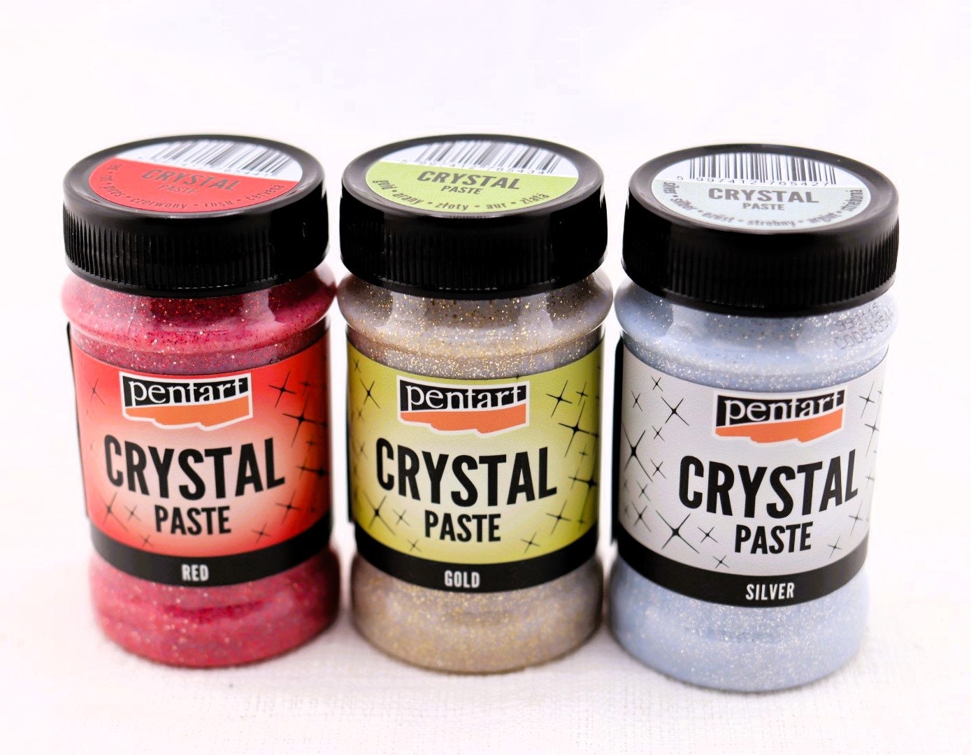 Pentart, Crystal Paste, Silver, Gold, 100ml, Sparkling Effect, Water Based