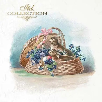 ITD Collection Rice Paper Mini Set Decoupage RSM067, 6 sheets of rice paper 14,8x14,8 cm, Easter, Birds, Chicken, Hen, Vintage Style, Eggs ITD Collection