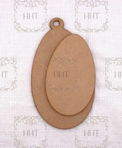Laser Cut MDF, Easter Egg, Blank, Base, Ornament, Center Oval Overlay, 2 piece, Craft, Canvas, Decoupage, Mixed Media, 3.5"w x 6.25"l 1/8 in Handcrafted Holiday Traditions